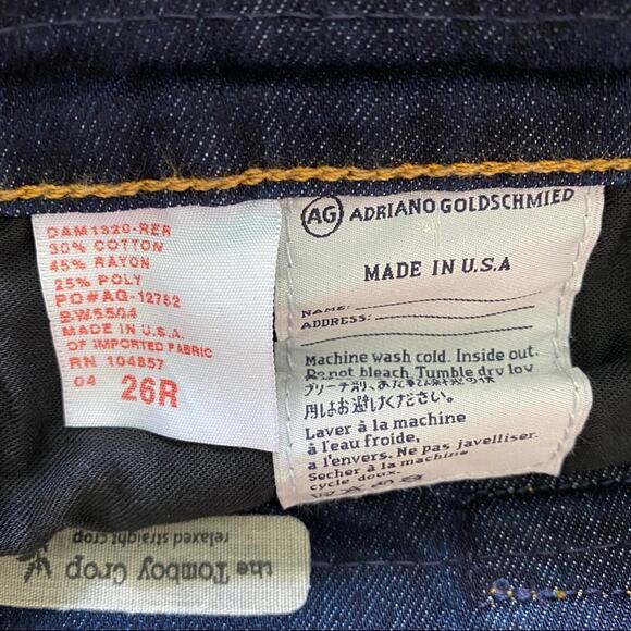 AG Adriano Goldschmied Jeans The Tomboy Crop Relaxed Straight Leg Crop Size 26 - Picture 5 of 13